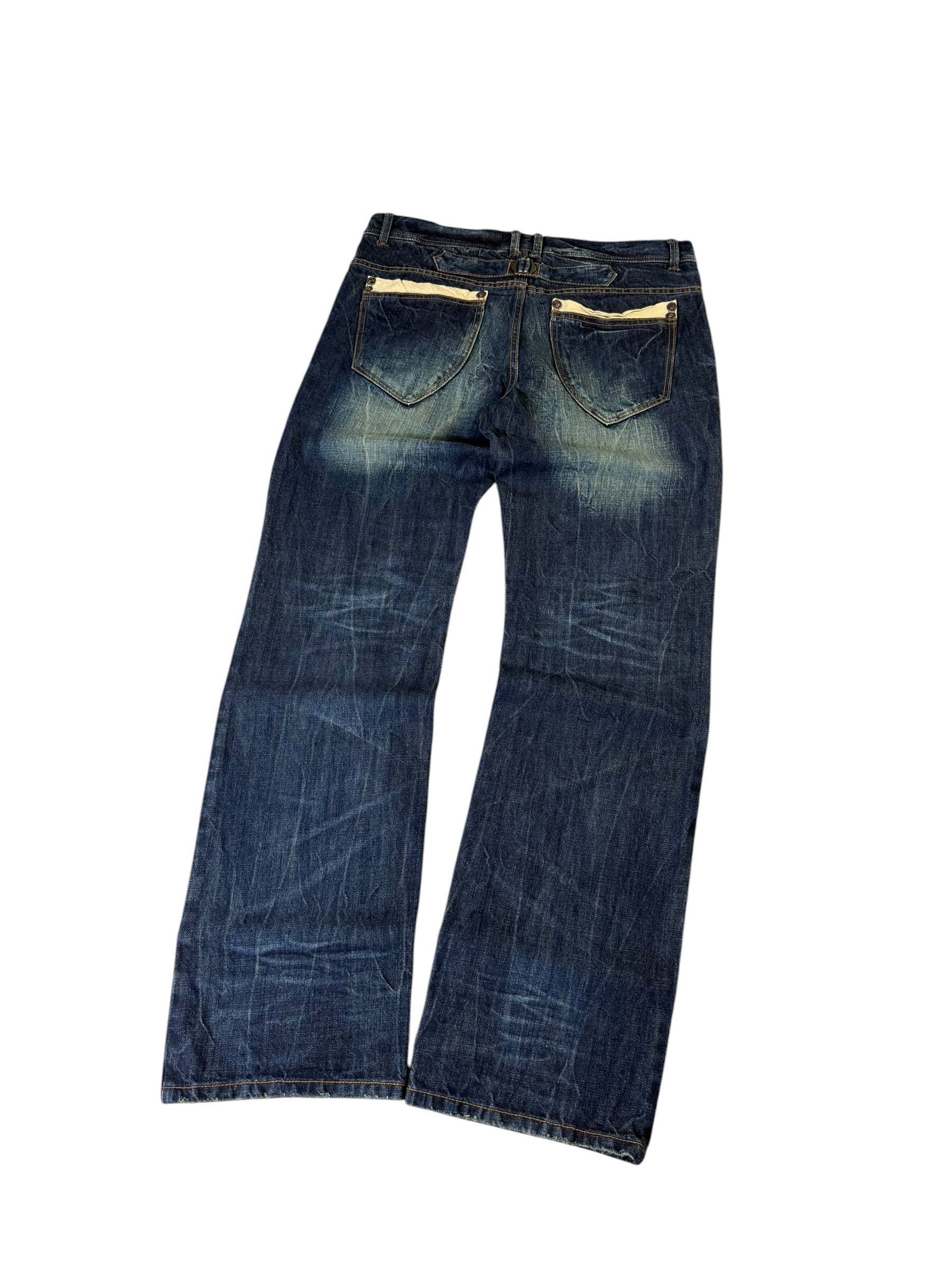 Washed Detailed Straight Jeans W35/L32