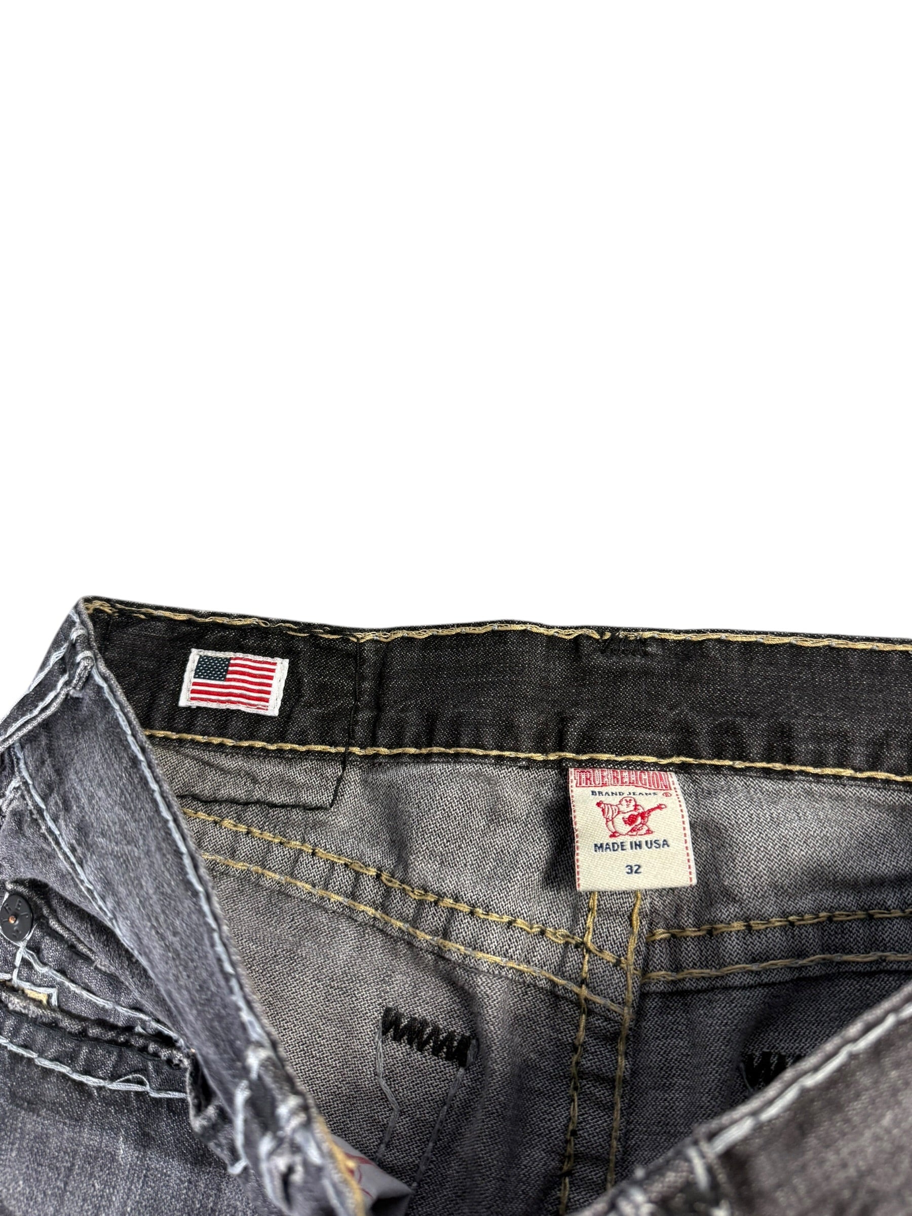 True Religion Washed Ripped Straight Jeans W34/L28