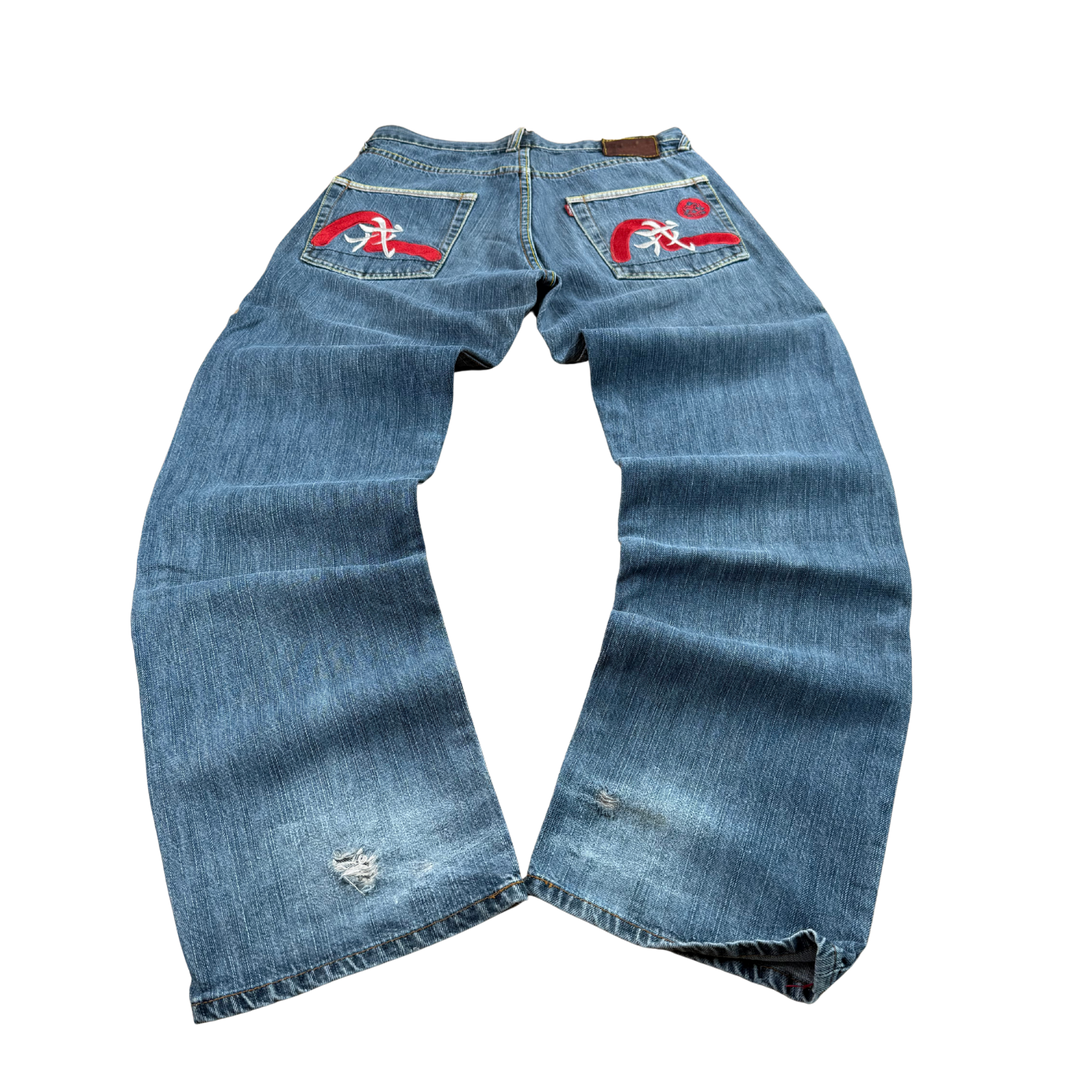Evisu Vintage Jeans Straight Fit Größe S/M