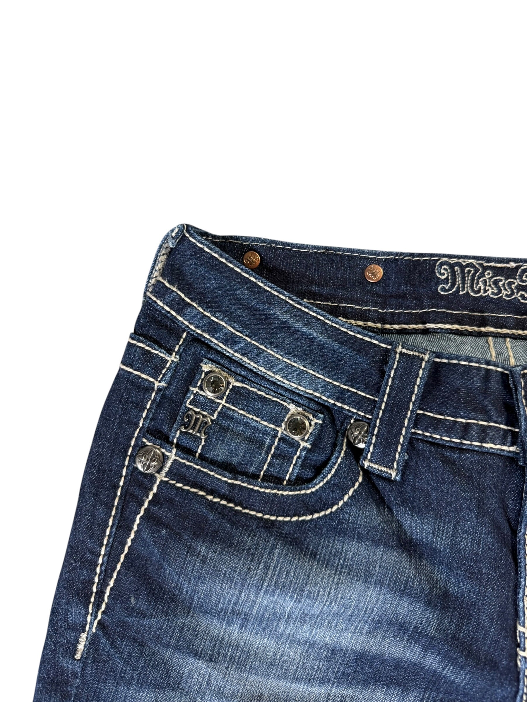 Miss Me Back Printed Y2k Capri 3/4 Jeans W27