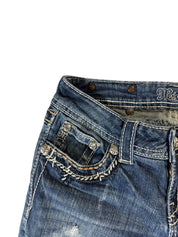 Miss Me Back Printed Y2k Capri 3/4 Jeans W27
