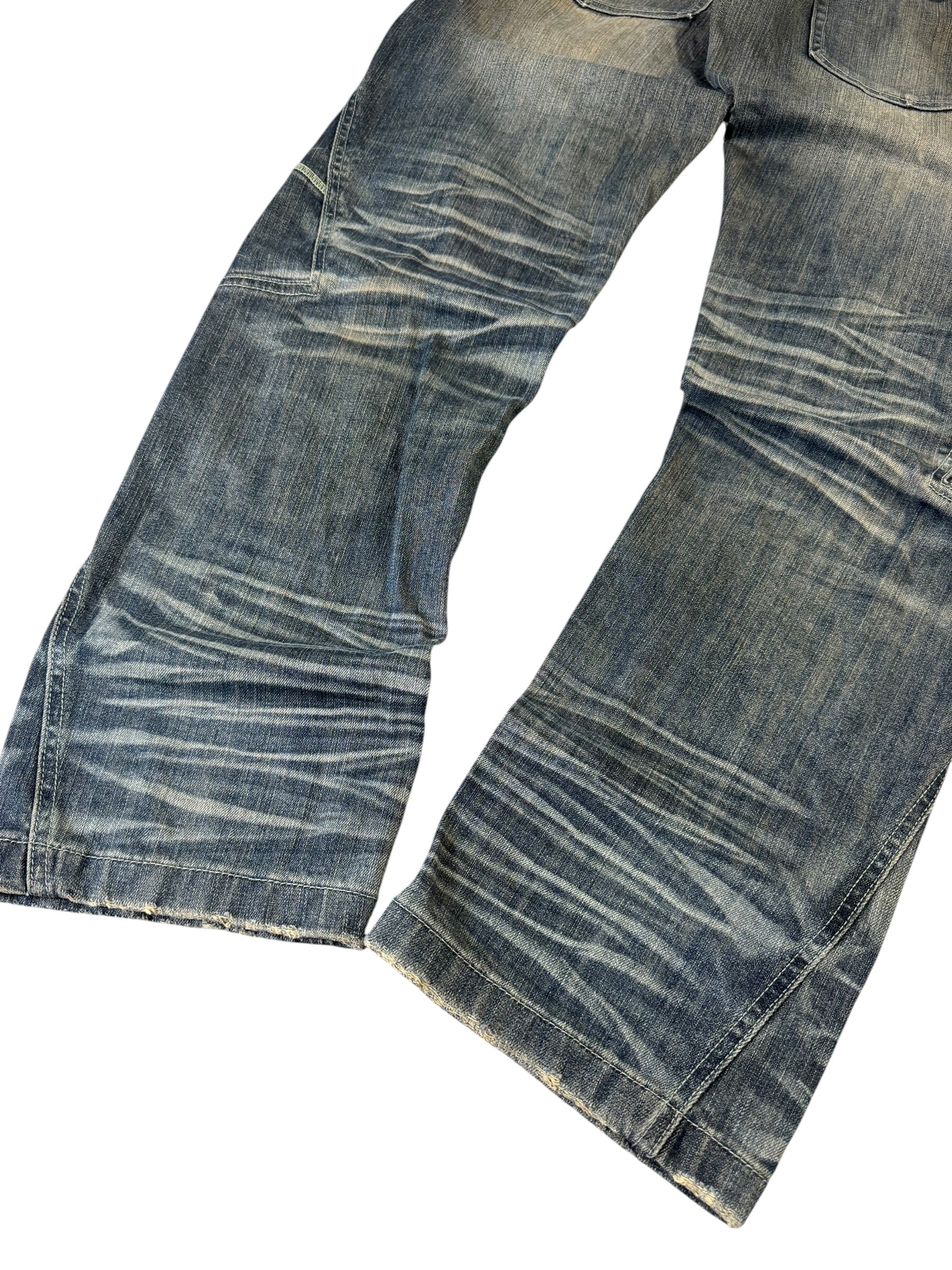Washed Straight Detailt Jeans W34/L32