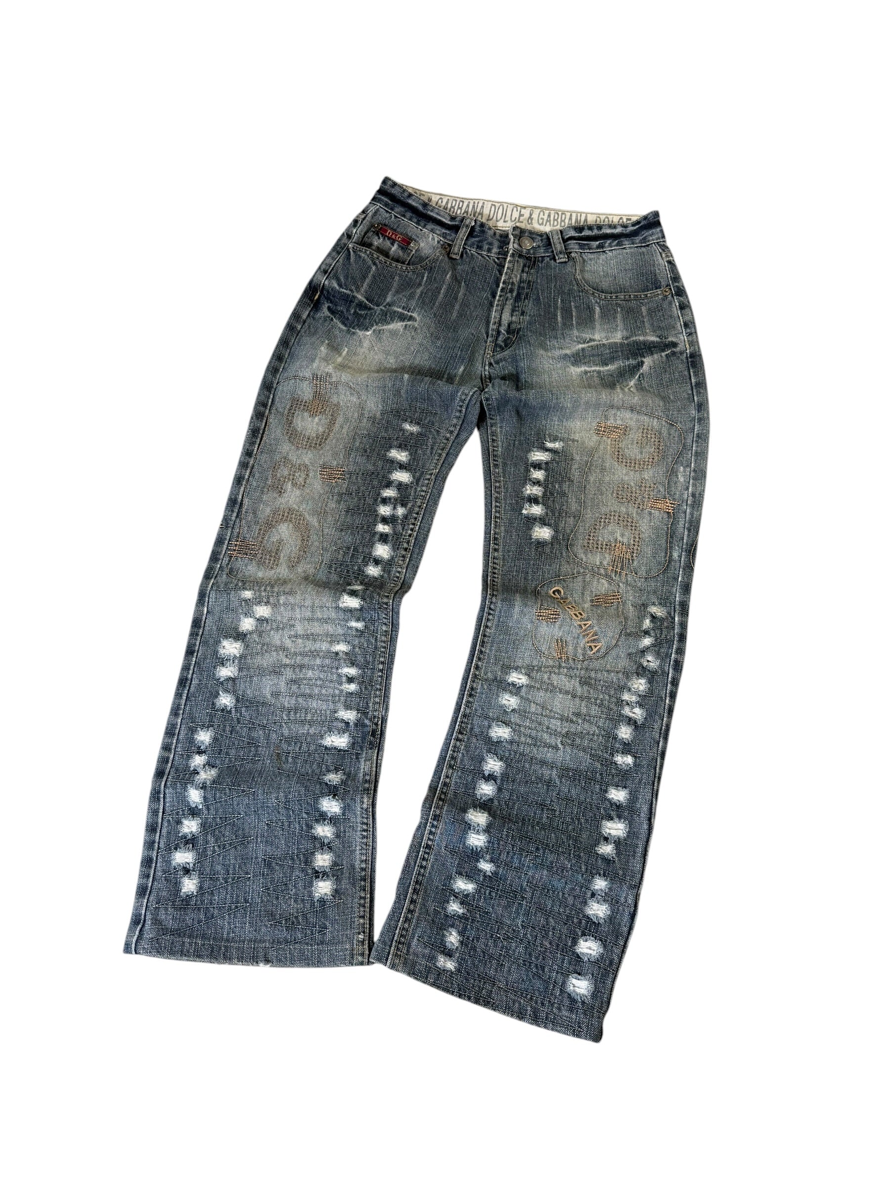 Dolce&Gabbana Big Printed Bootcut Jeans W27/L28