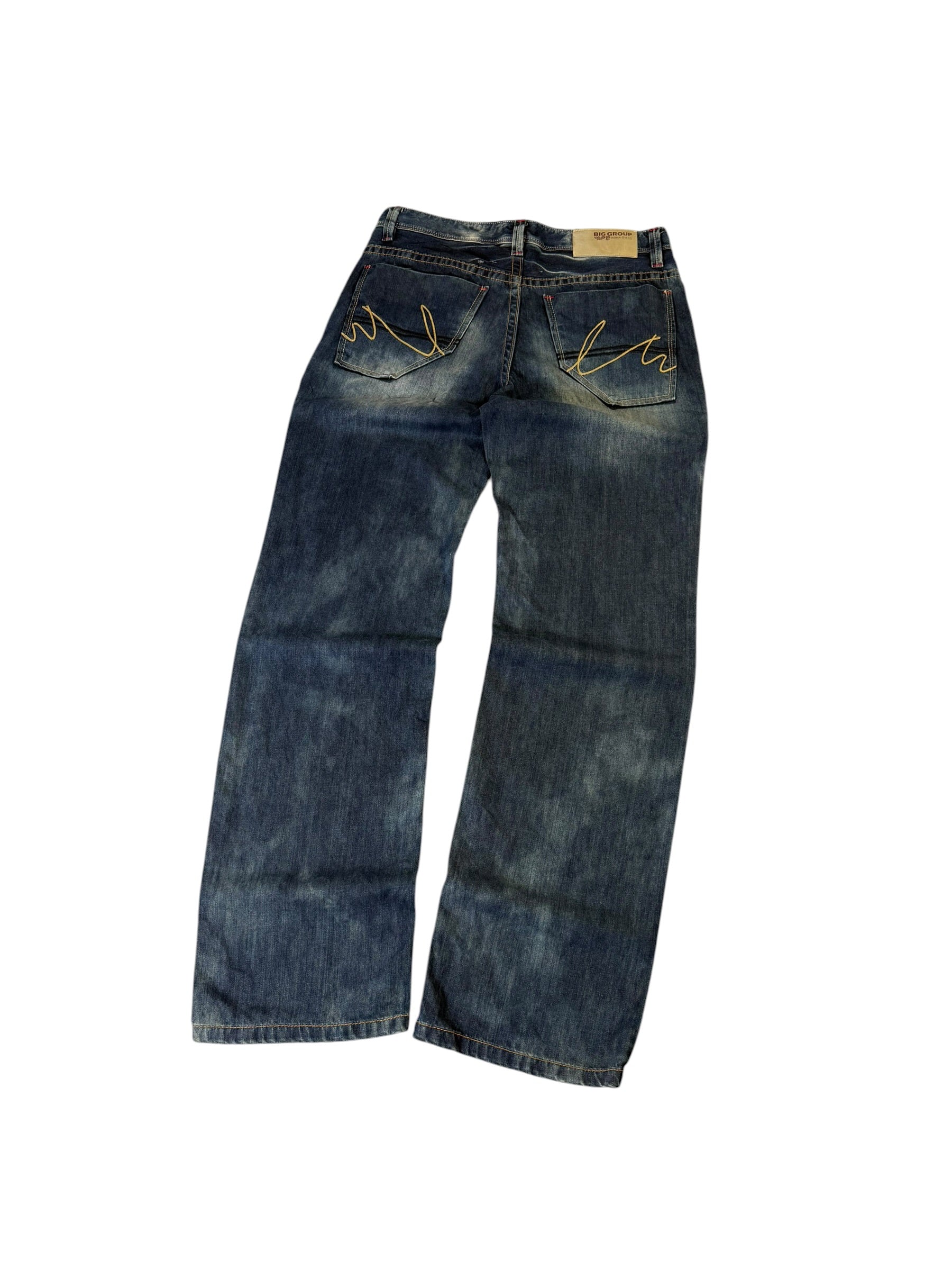 Washed Straight Stacked Jeans W34/L32