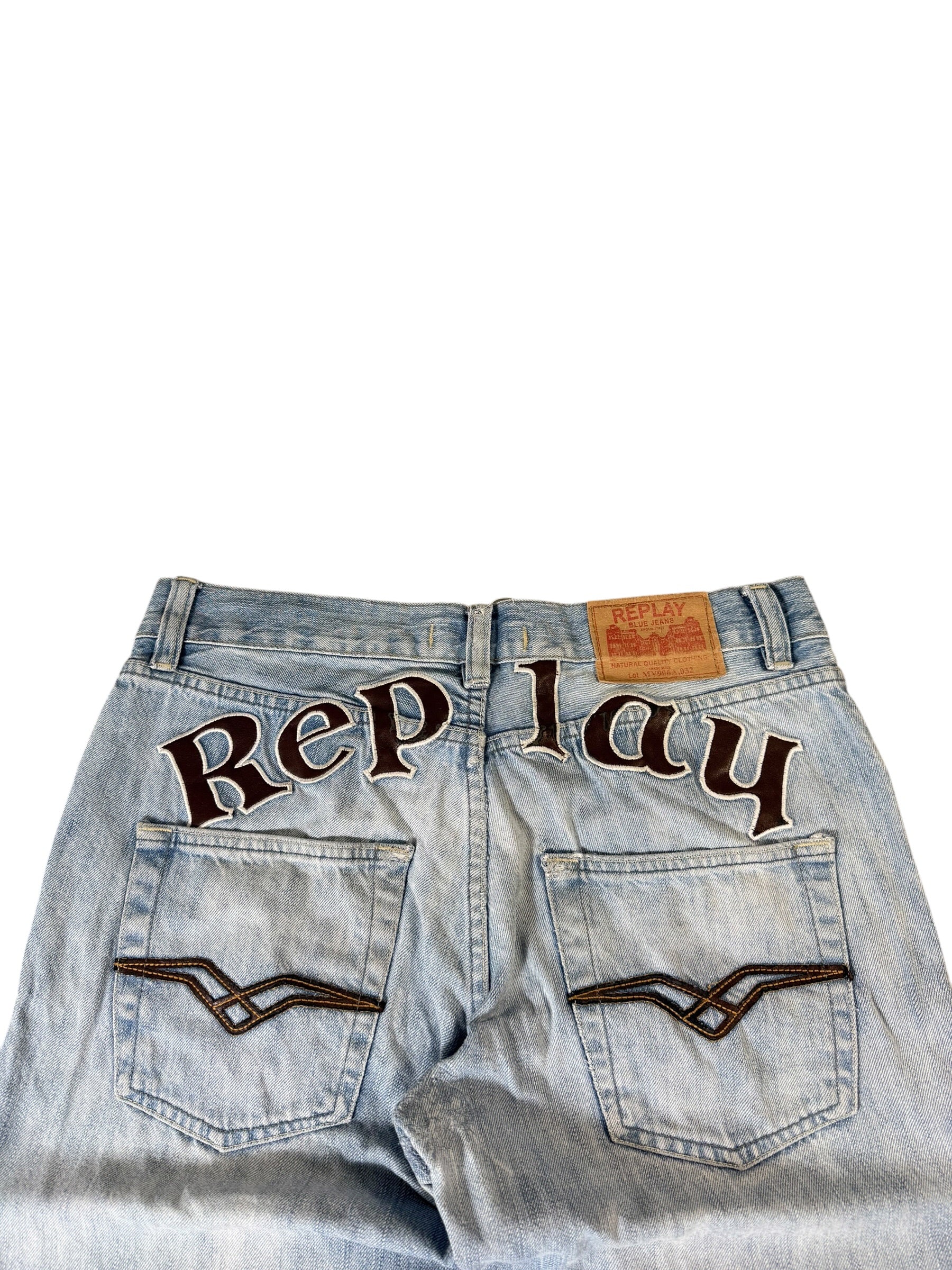 Replay Big Printed Straight Stacked Jeans W32/L28