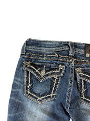 Miss Me Back Printed Y2k Capri 3/4 Jeans W27