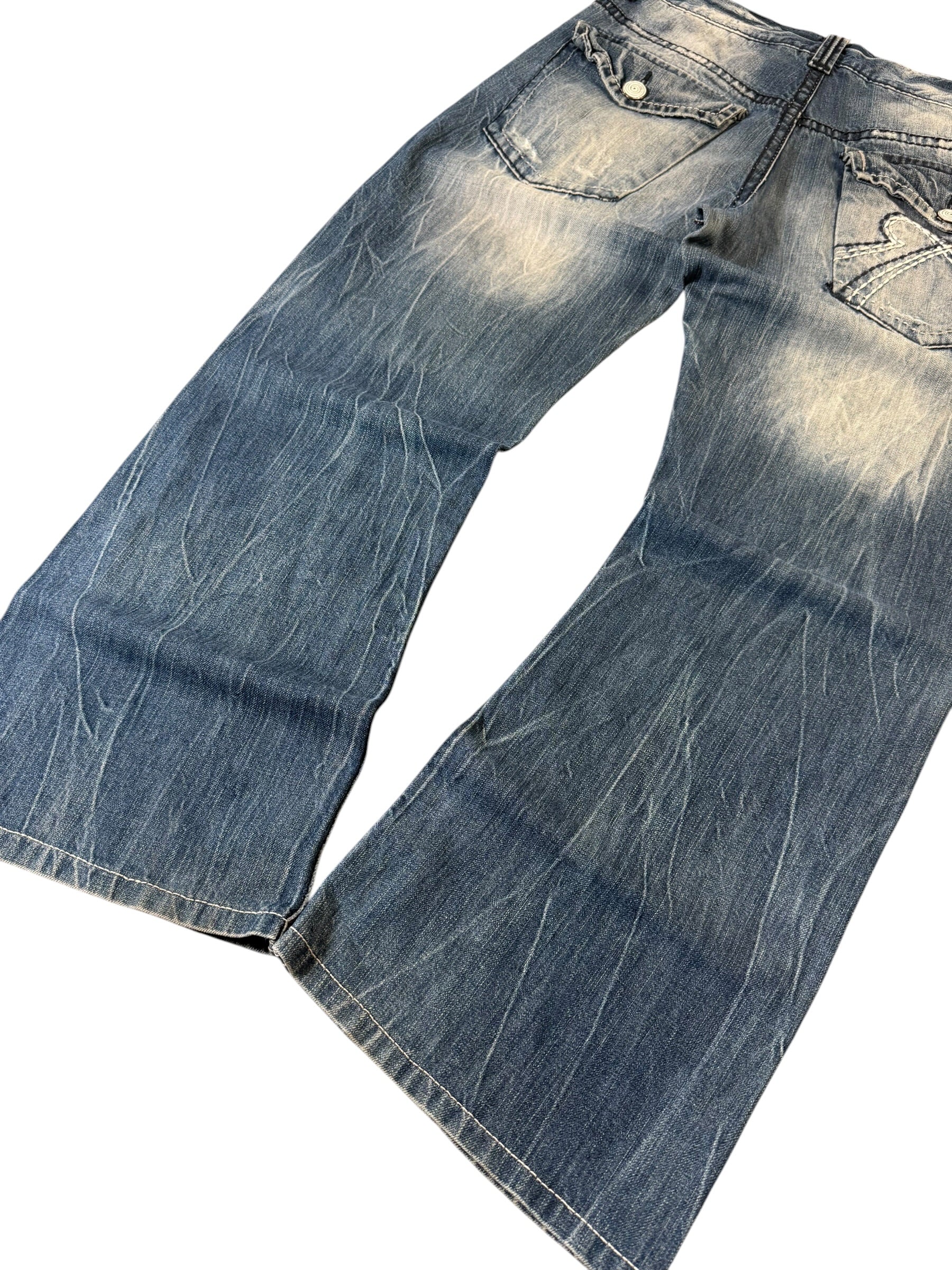 Vintage Washed Japanese Bootcut Jeans W35/L28