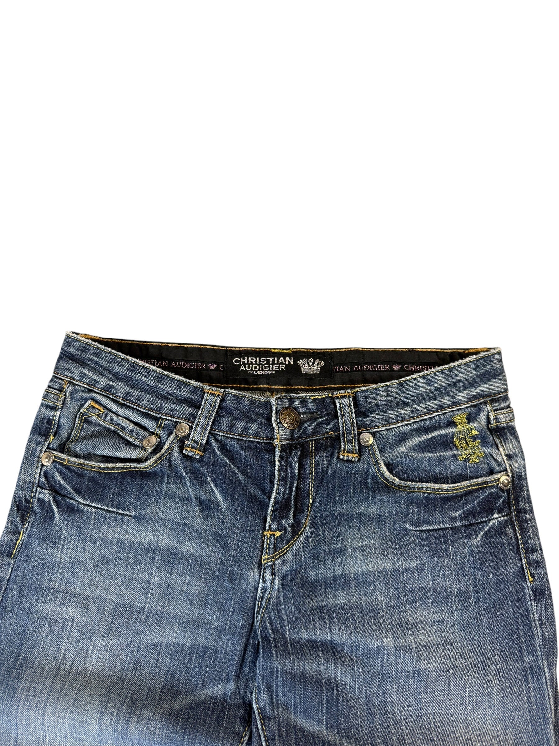 Christian Audigier Washed big printed Straight jeans W30/L32