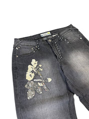 Vintage Big Printed Y2k Flared Jeans W28/L32