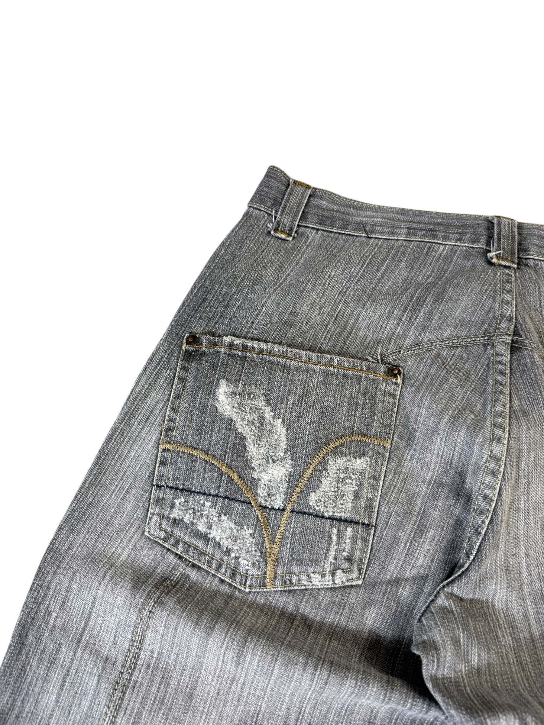 Washed Bootcut Ripped Jeans W34/L32