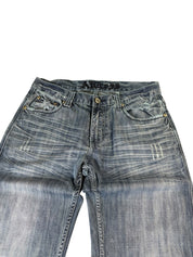 Vintage Big Printed Straight Stacked Jeans W32/L32