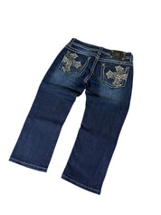 Miss Me Back Printed Y2k Capri 3/4 Jeans W27
