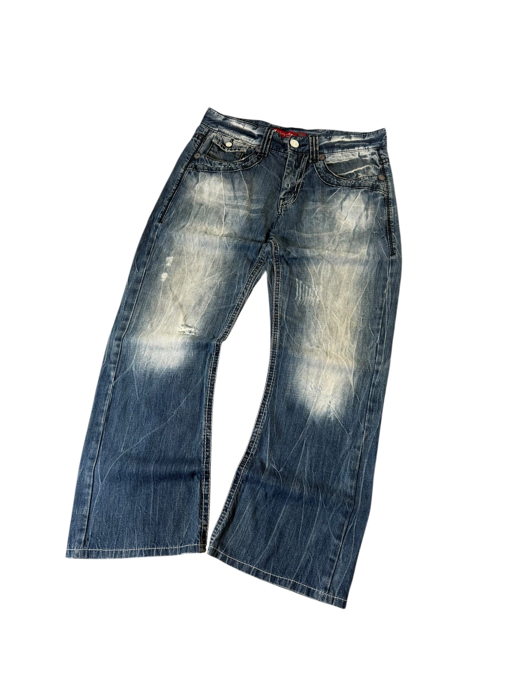 Vintage Washed Japanese Bootcut Jeans W35/L28