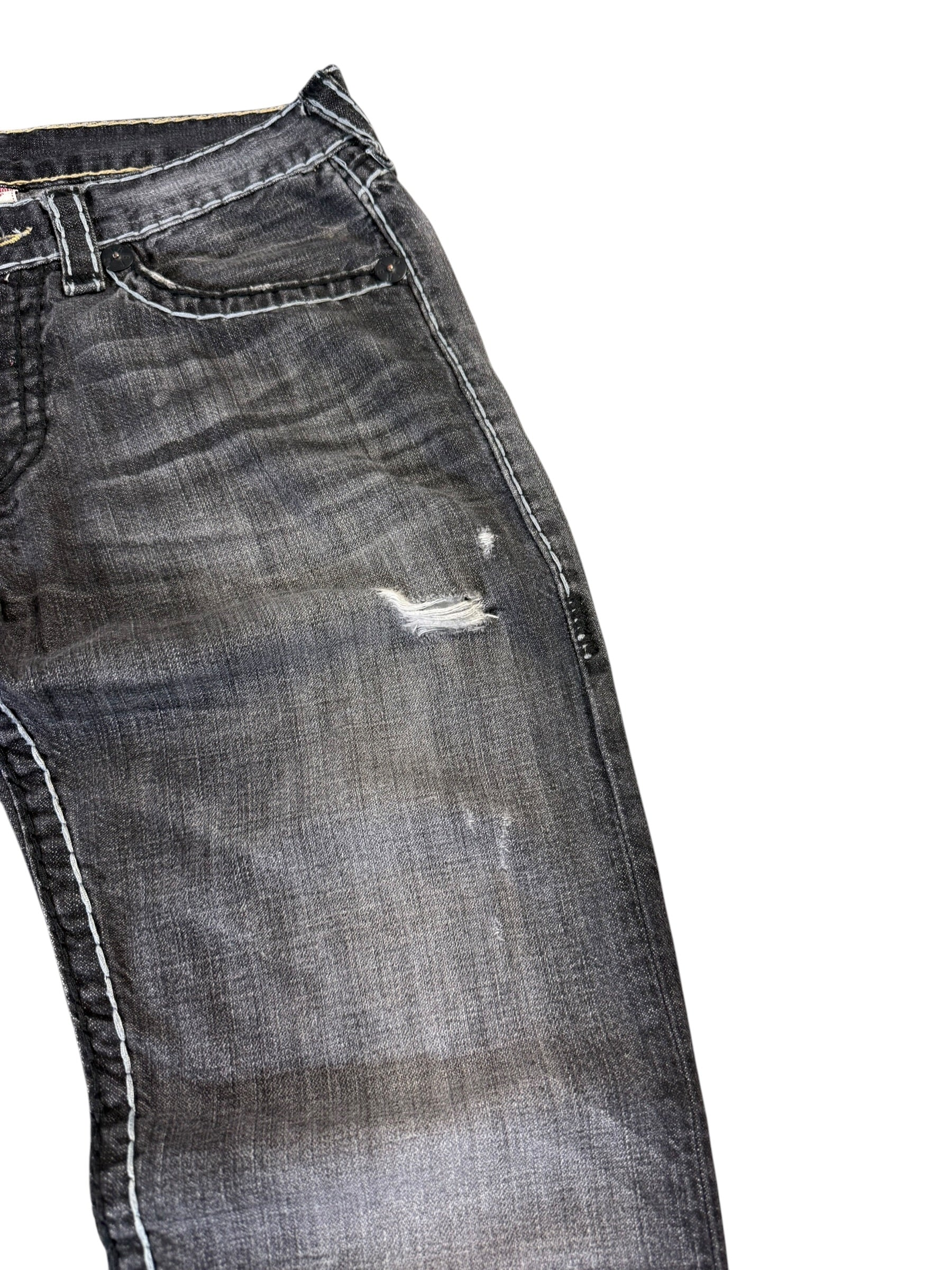 True Religion Washed Ripped Straight Jeans W34/L28