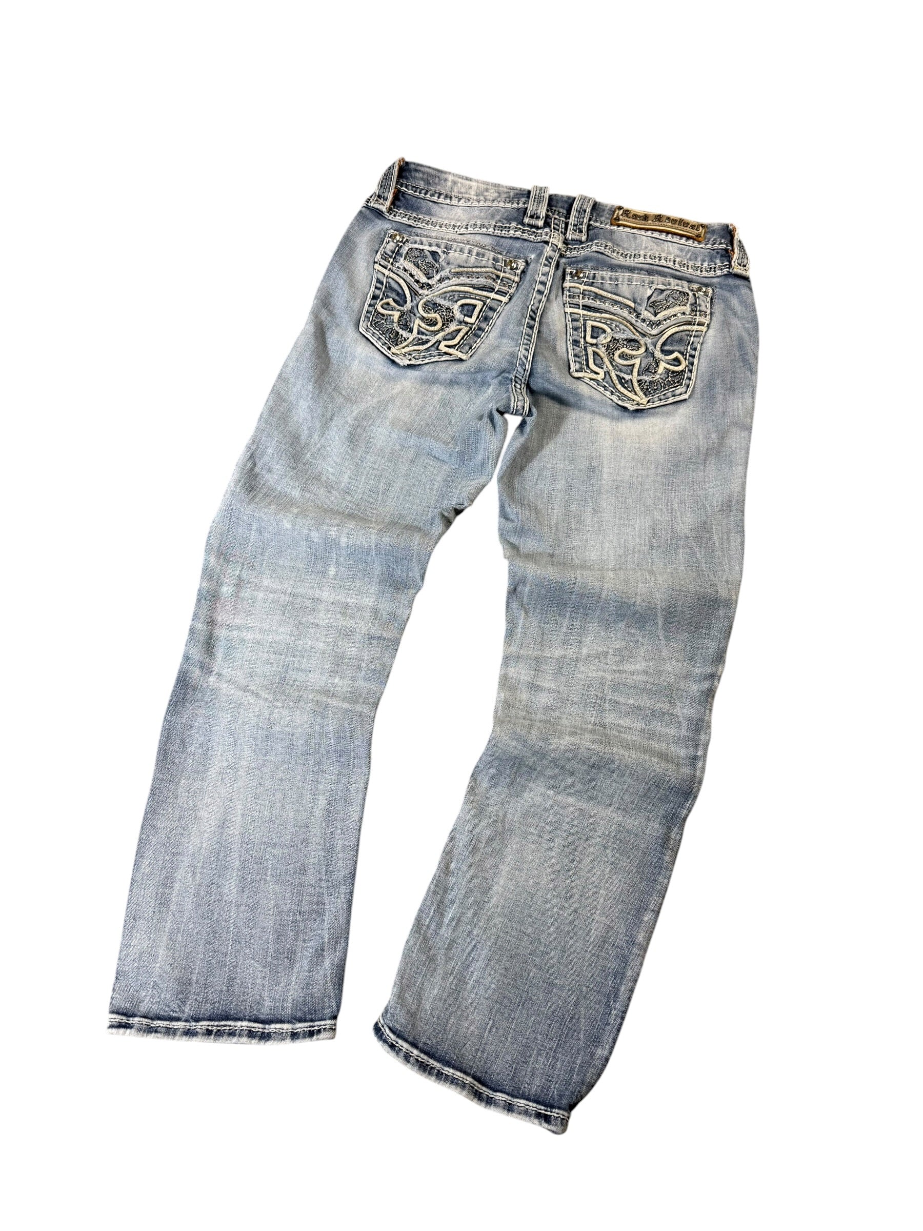 Rock Revival Back Printed Y2k Capri 7/8 Jeans W28