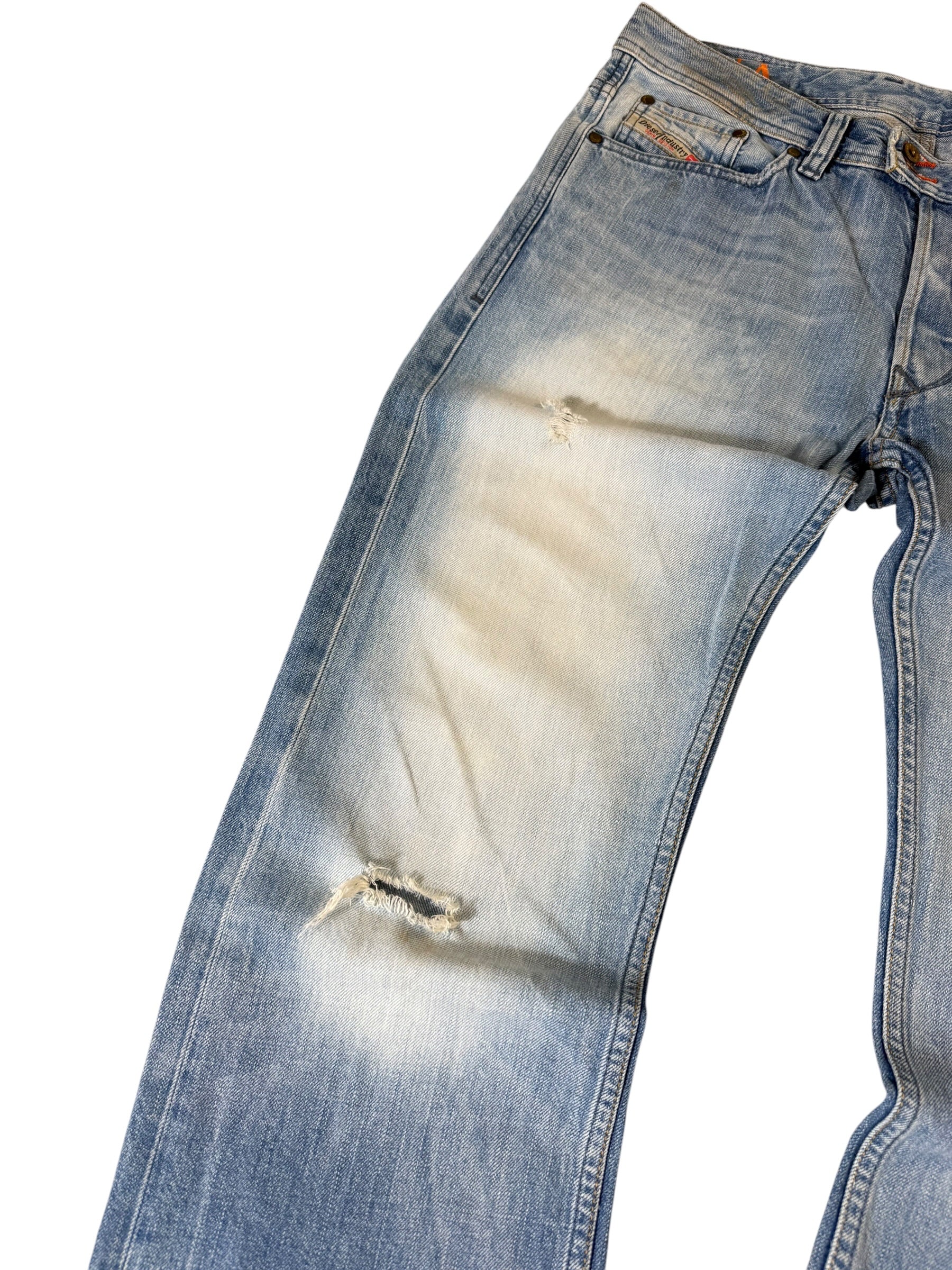 Diesel Washed Straight Ripped Jeans W35/L32
