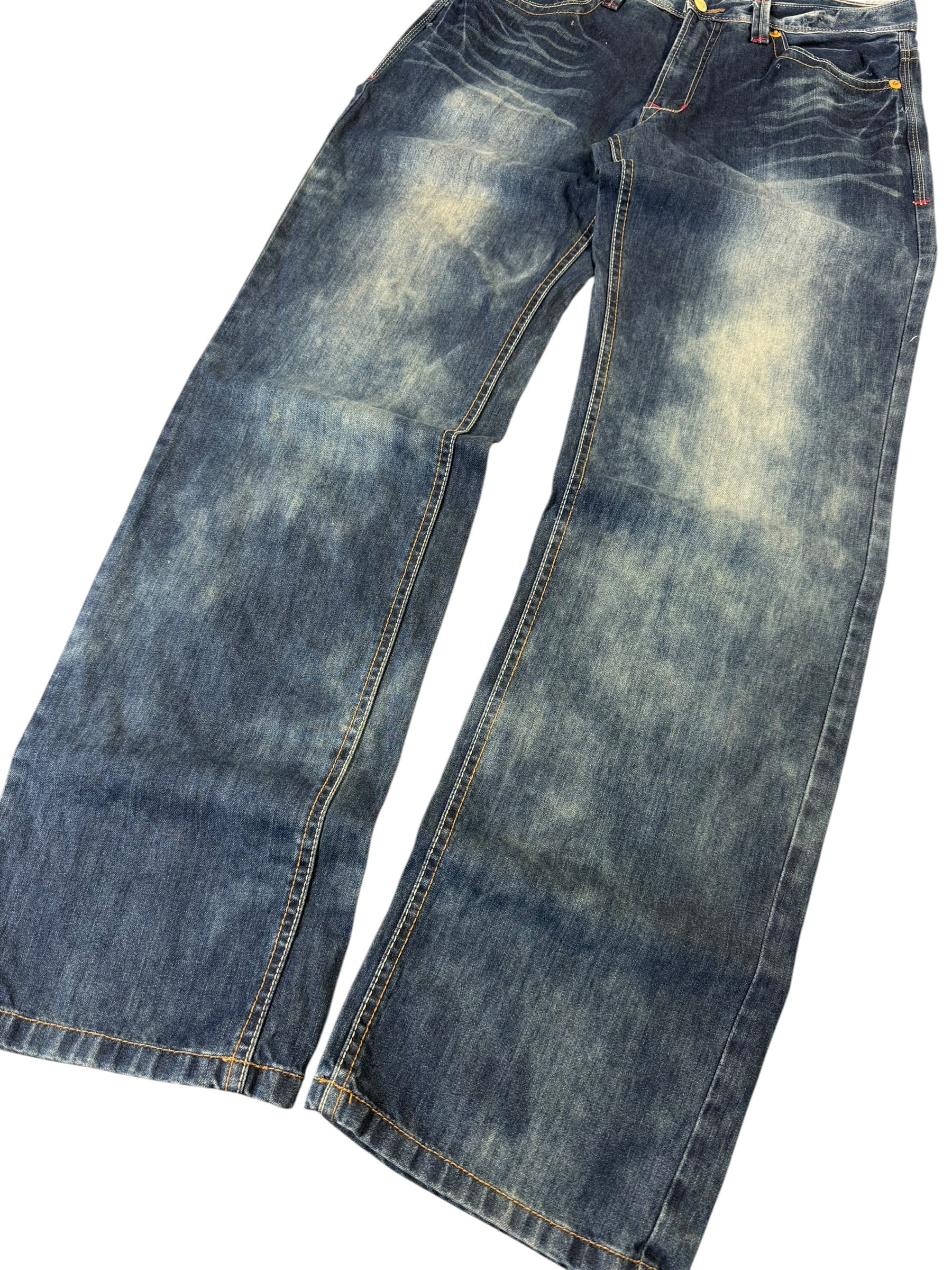 Washed Straight Stacked Jeans W34/L32