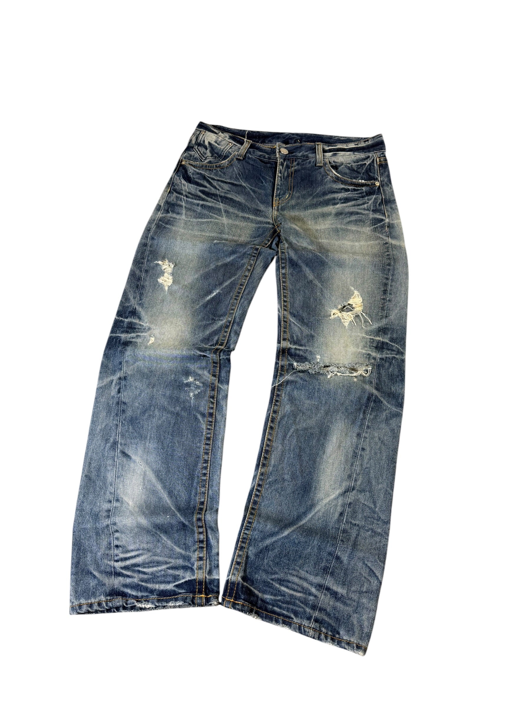 Baggy Washed Ripped Straight W34/L32