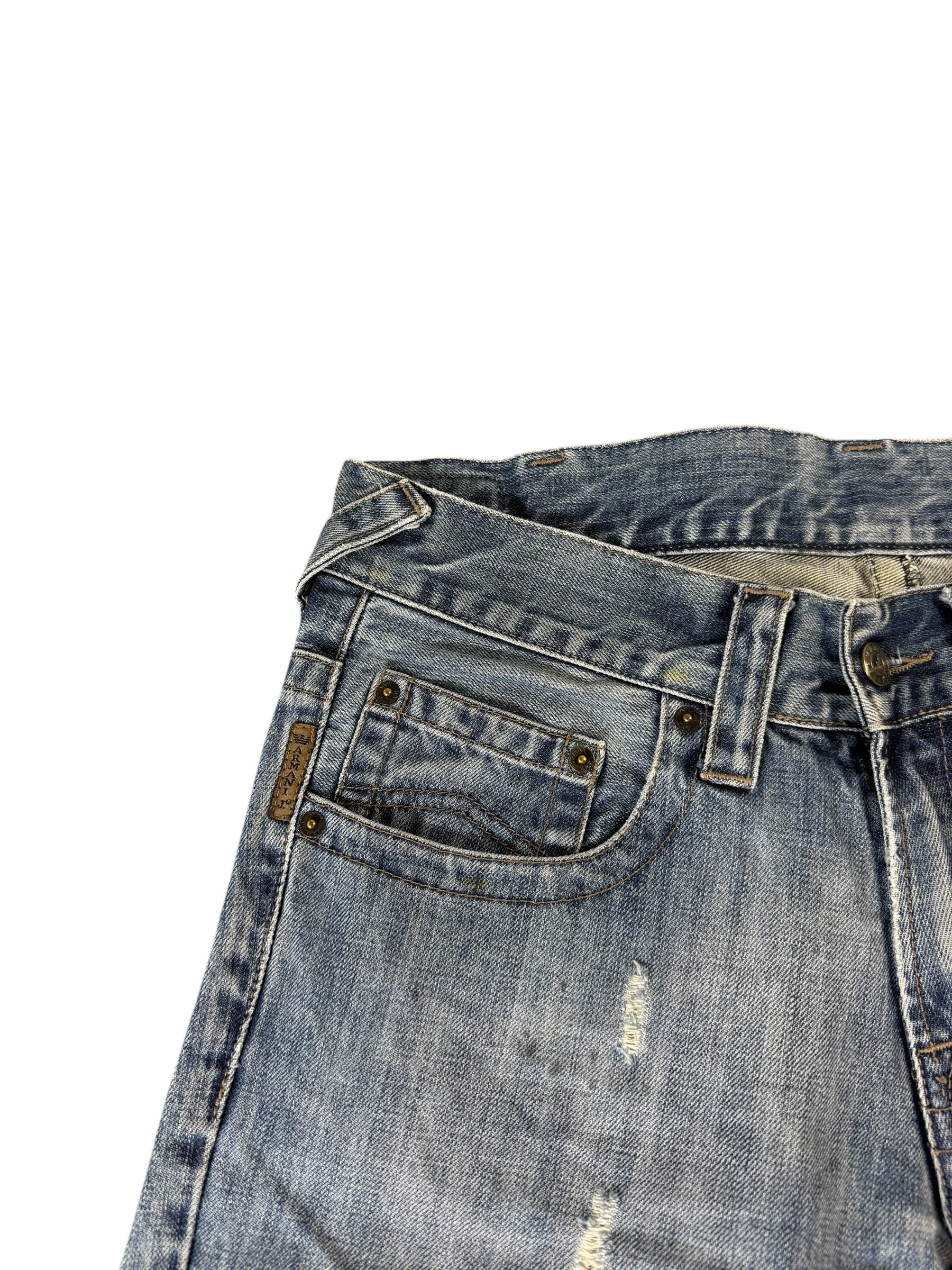 Armani ripped Bootcut jeans W33/L32