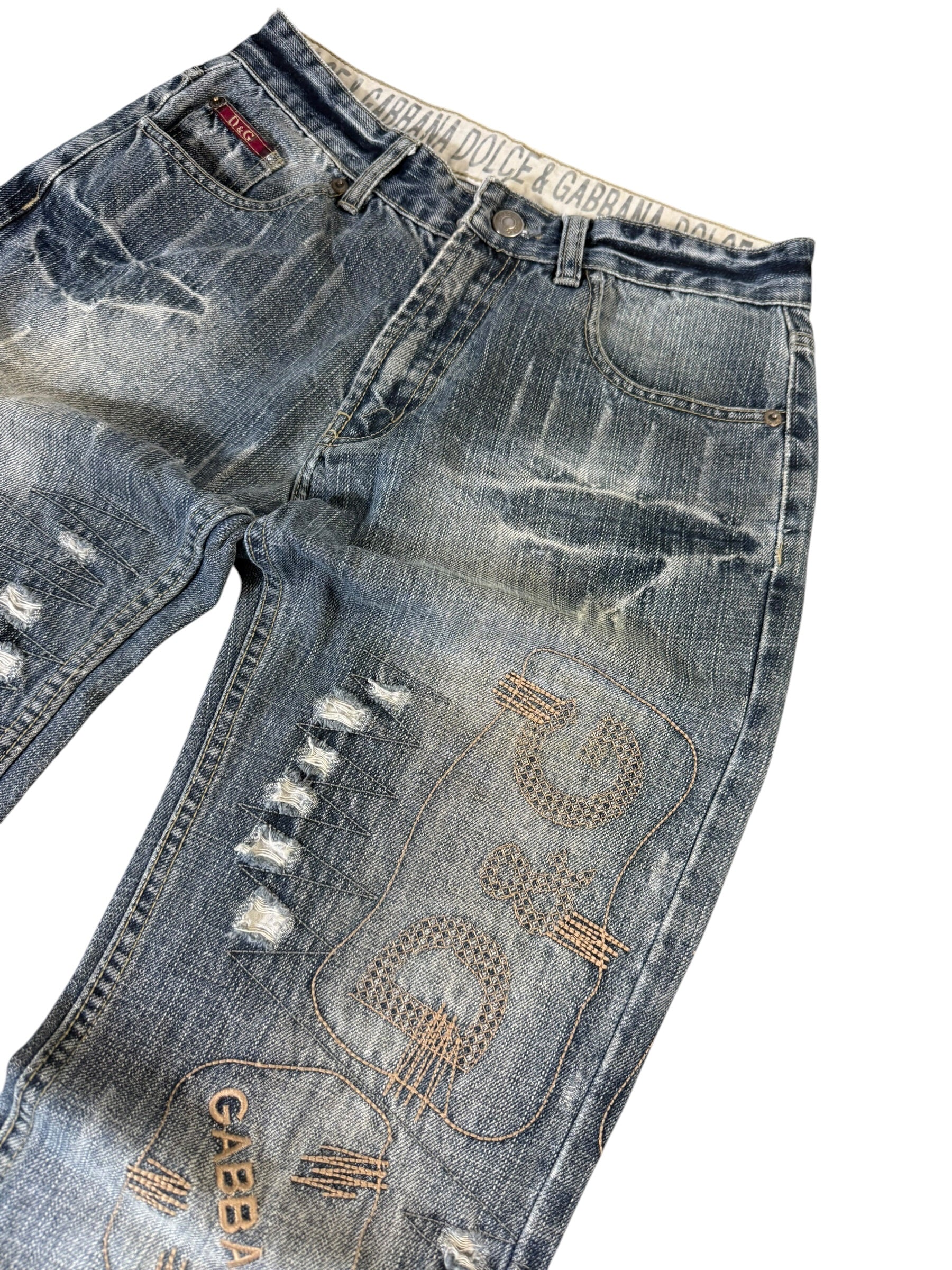 Dolce&Gabbana Big Printed Bootcut Jeans W27/L28