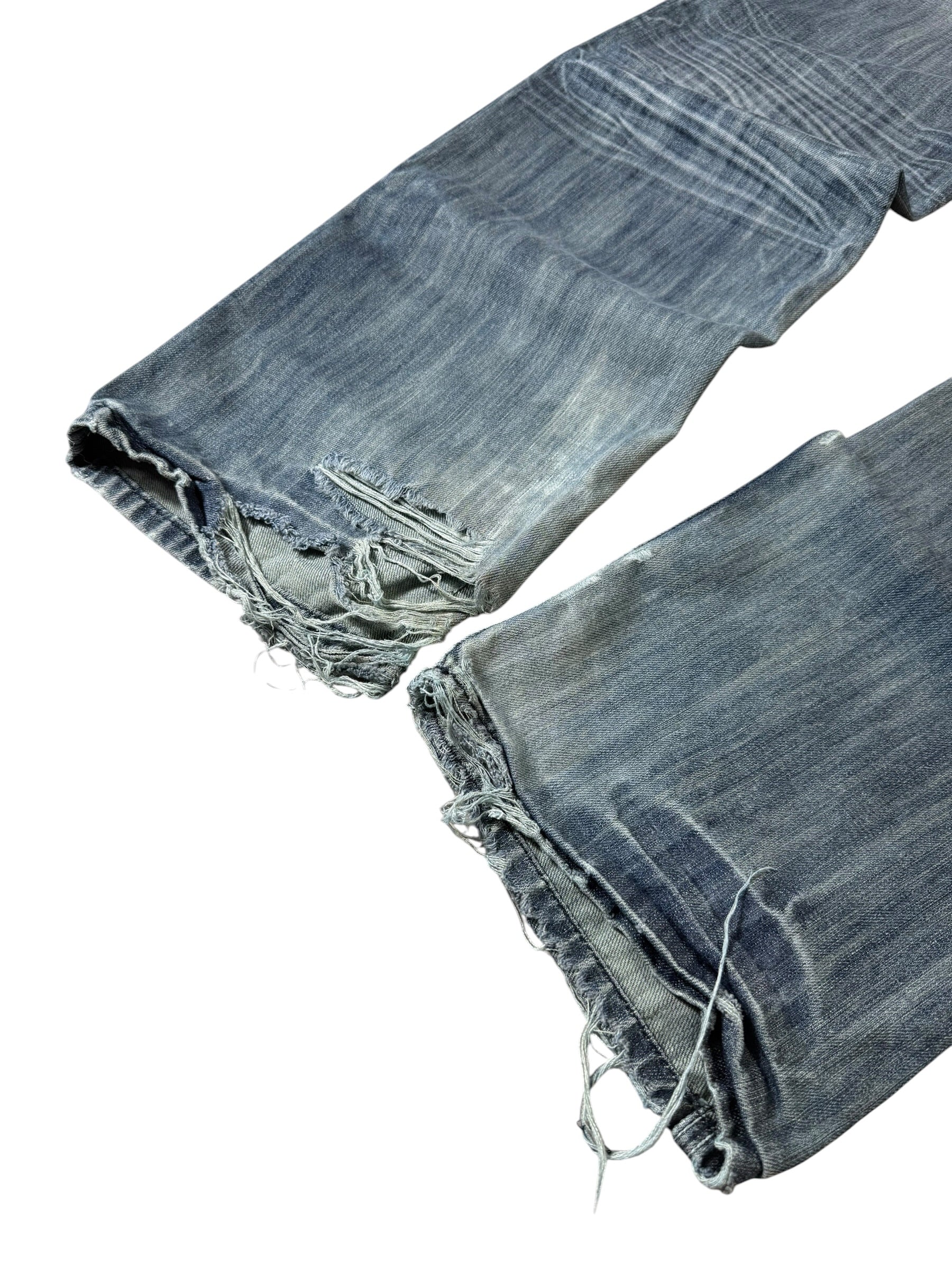 Vintage Big Printed Straight Stacked Jeans W32/L32