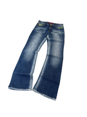 Washed Back Printed Flared Jeans W31/L34