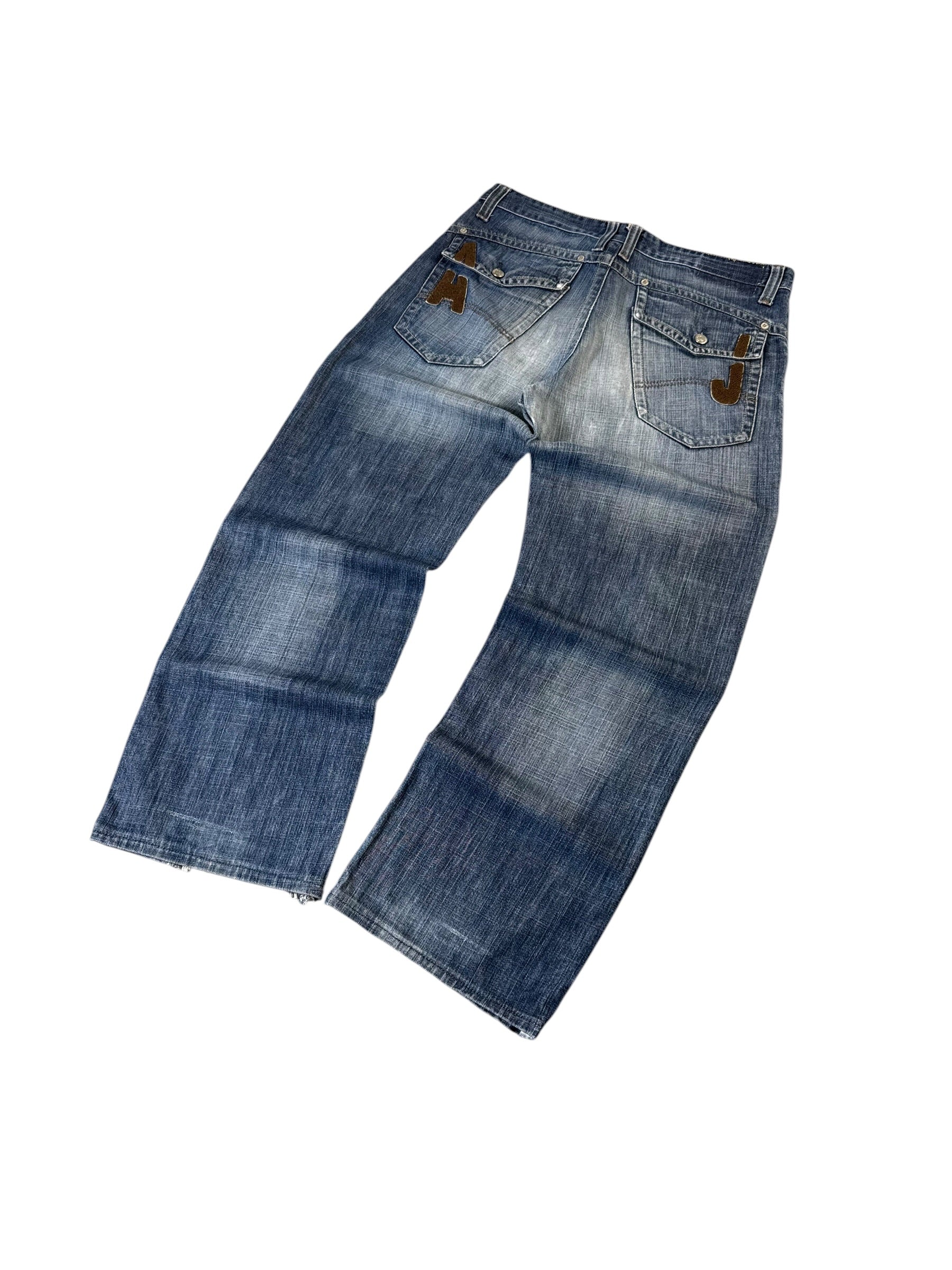 Armani Big Printed Washed Baggy Jeans W34/L28