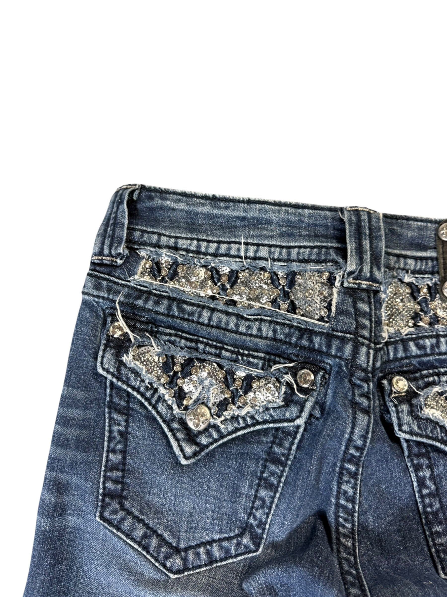 Miss Me Back Printed Y2k Capri 7/8 Jeans W30