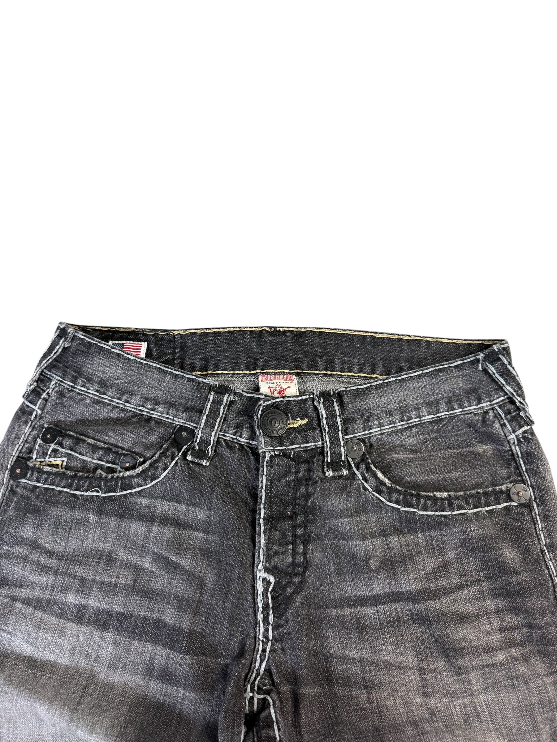 True Religion Washed Ripped Straight Jeans W34/L28