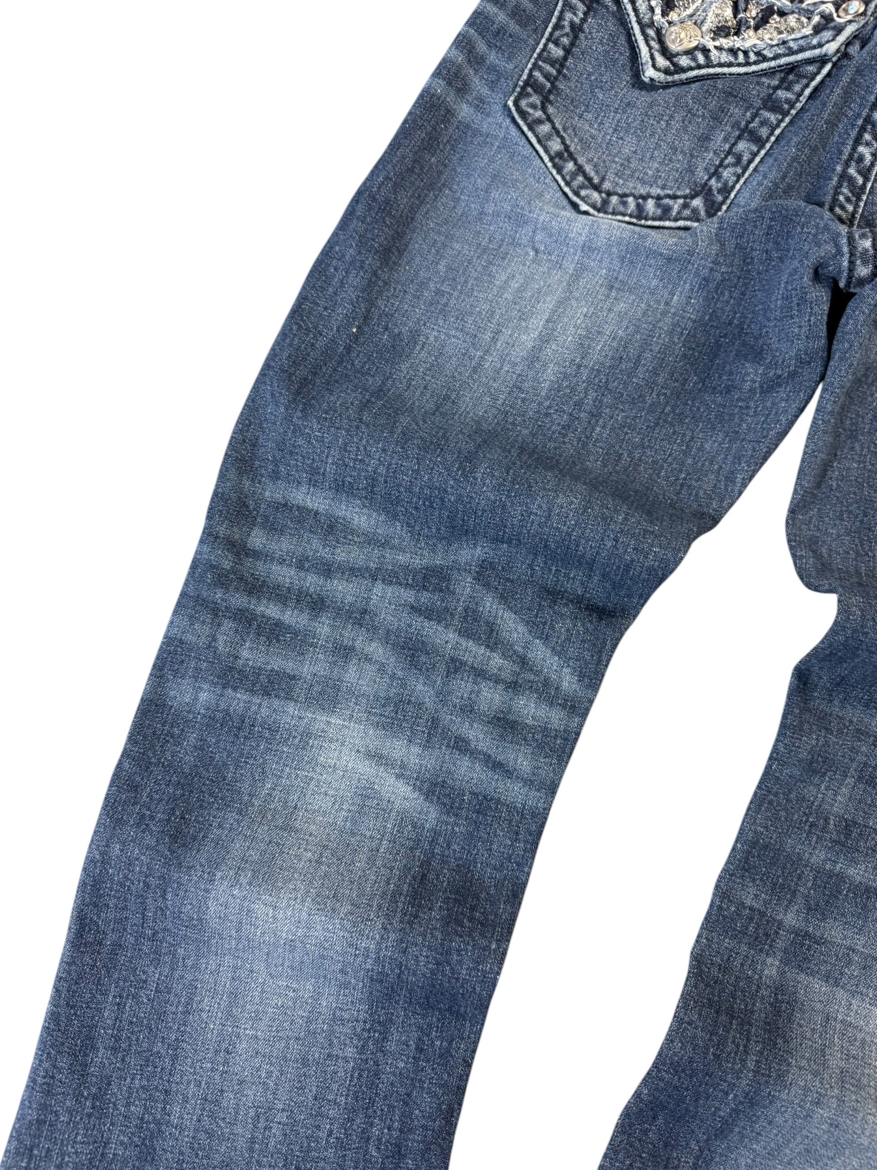 Miss Me Back Printed Y2k Capri 7/8 Jeans W30