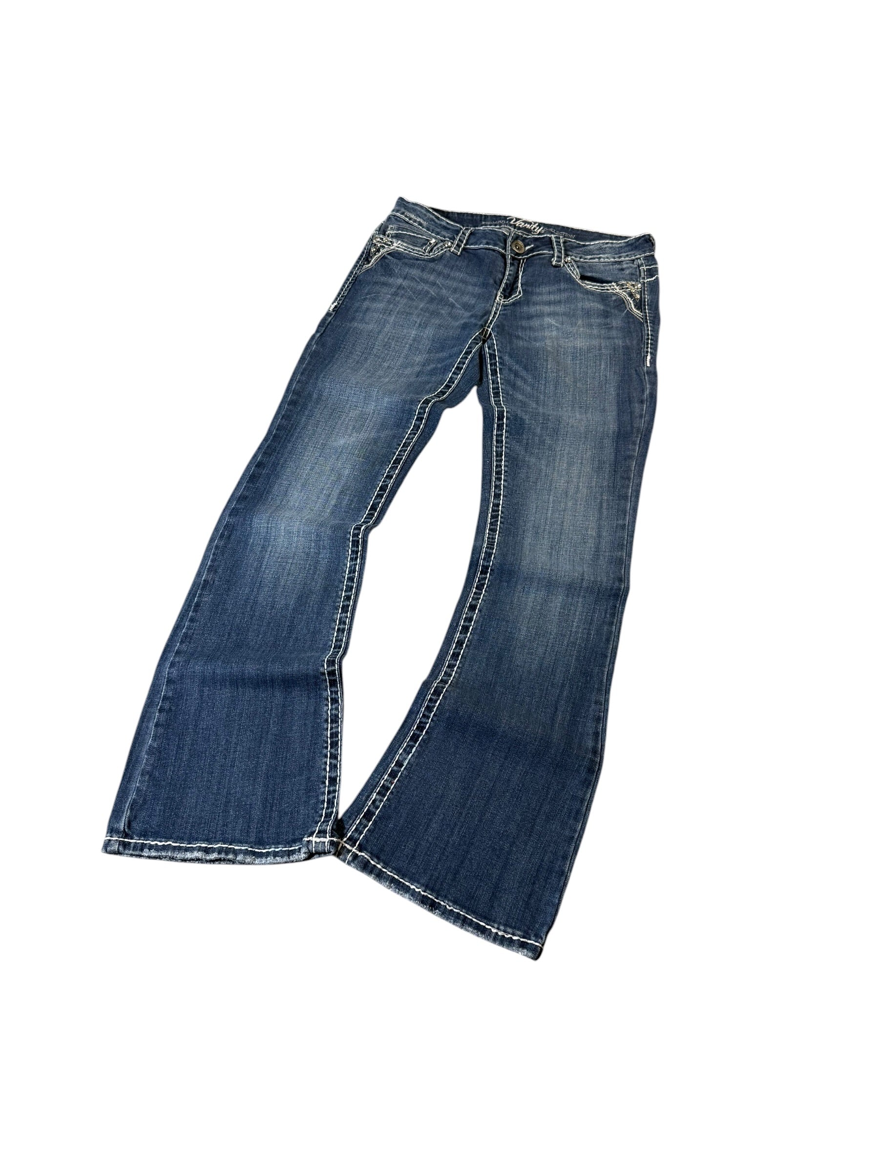 Vintage Back Printed Flared Jeans W28/L30