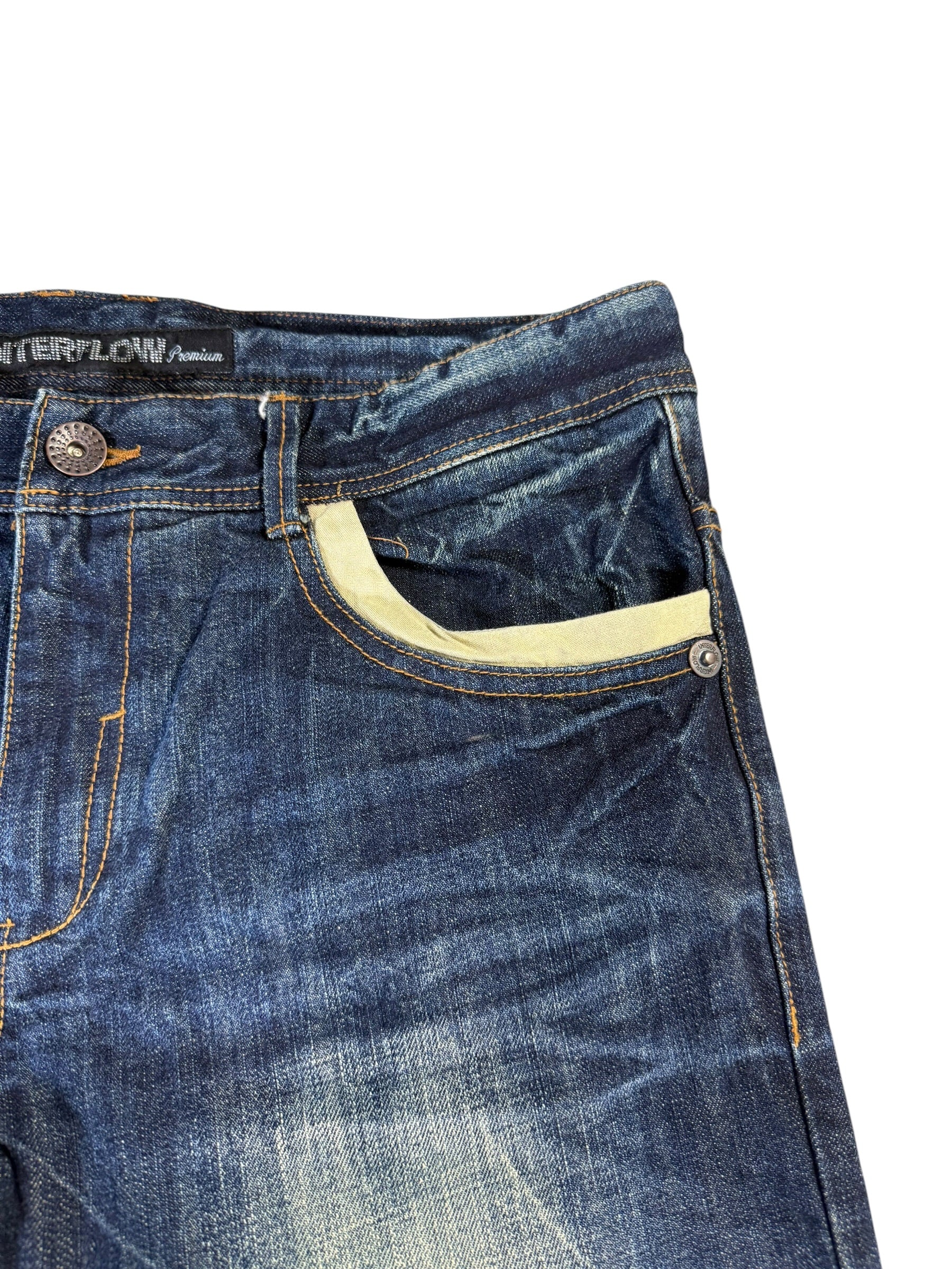 Washed Detailed Straight Jeans W35/L32