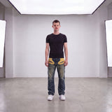 Washed Straight Detailt Jeans W34/L32