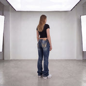 Miss Me Flared Back printed Y2k Jeans W30/L32